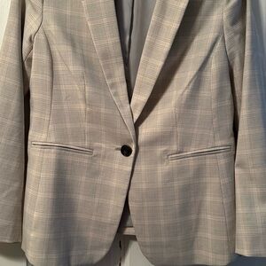 Ann Taylor Light Pink Plaid Suit Set